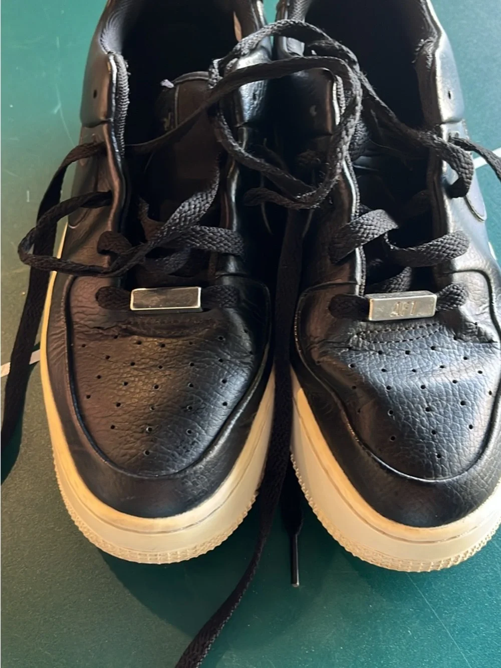 Nike Black Leather Low-Top Sneakers with Cream Sole